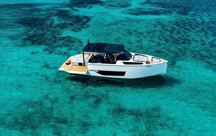 boat Cranci A 46 on the clear adriatic sea